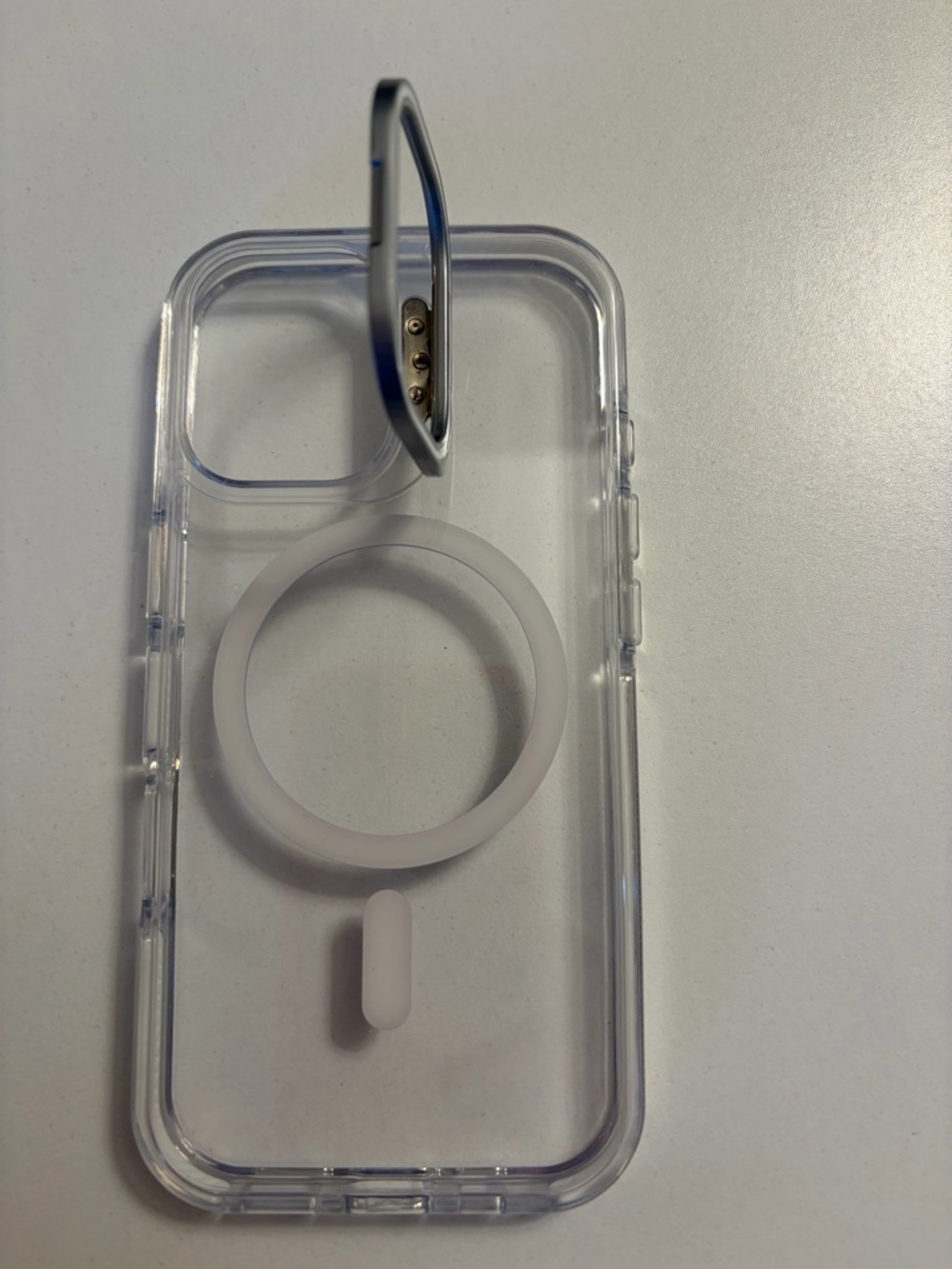 For IPhone 17-Clear Magnetic Ring Phone Case with Kickstand